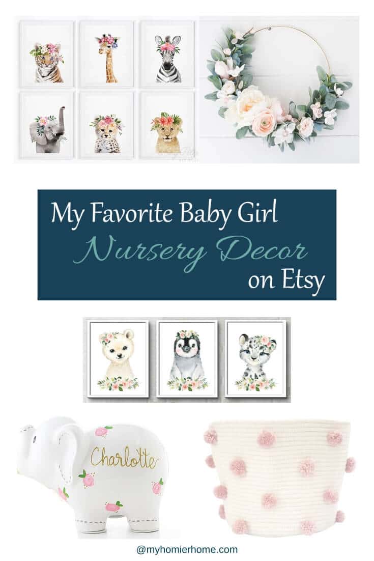 Baby Girl Nursery Decor - Pinterest I've been scouring the internet for baby girl nursery decor items and I have rounded up 17 of my favorites for you today. Come check out all the cuteness! #etsyfinds #girlnurserydecor #etsygirlnurserydecor #girlnursery #nurserydecor