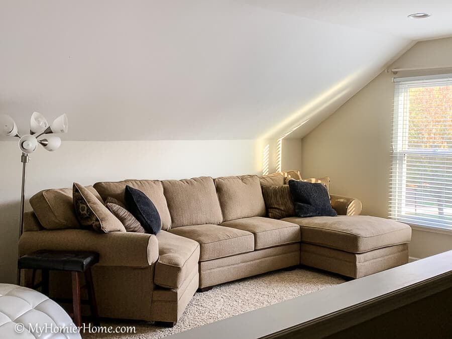 Bonus Room Makeover - Before-13 For Fall 2019's One Room Challenge, I'm completing our four-years-ignored bonus room! Currently this room is very lack luster, but check out my plans to make it into an all-ages fun and playful space.