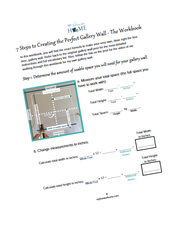 Content Upgrade Front Page Create gallery wall workbook