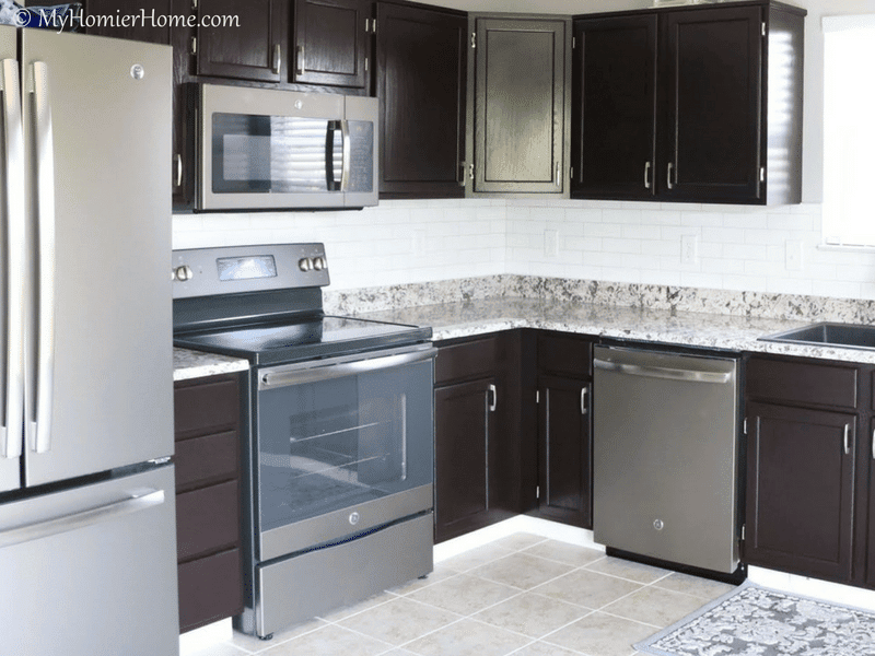 Kitchen renovation with gel stained cabinets