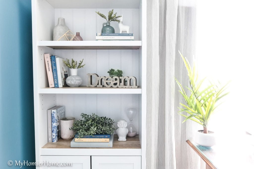 Home Office Craft Room-10 Looking for inspiration for your home office/craft room? My Home Office/Craft Room is complete! Come check out what I did in my final reveal, including a new light fixture, a statement ceiling, and all kinds of organization!
