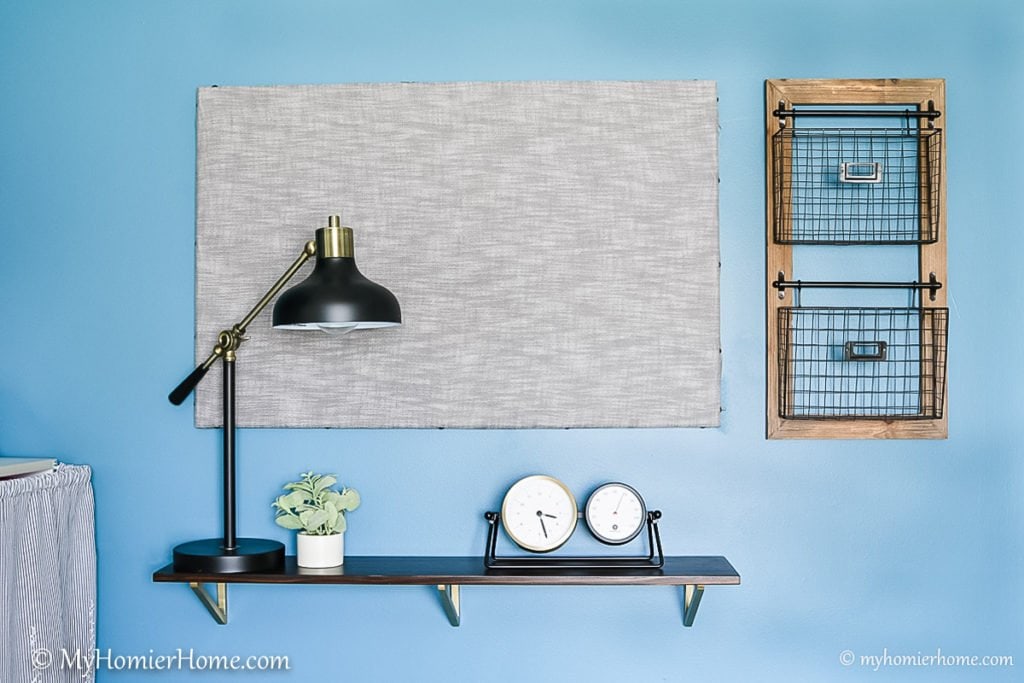 Home Office Craft Room-16 Looking for inspiration for your home office/craft room? My Home Office/Craft Room is complete! Come check out what I did in my final reveal, including a new light fixture, a statement ceiling, and all kinds of organization!