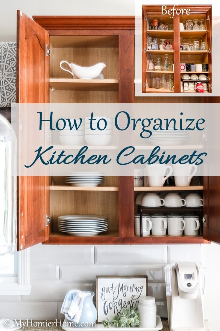 How to Organize Kitchen Cabinets - Pinterest How to organize your kitchen cabinets using clear and simple strategies to tackle kitchen cabinet dysfunction without losing your mind.