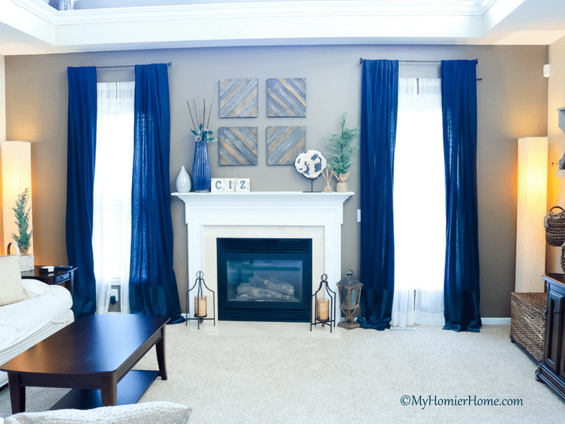 Navy Curtains Living Room