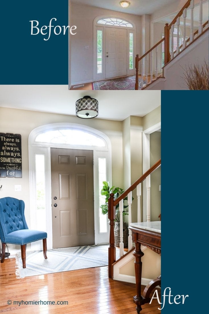 Modern Vintage Front Entryway Check out the transformation of our front entryway into a modern vintage beauty.