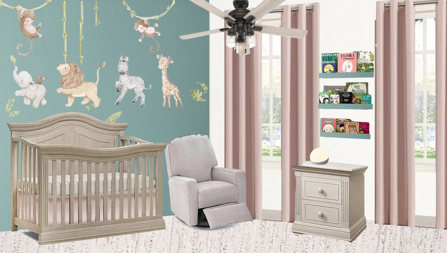 Girl Nursery Mood Board View 1 I have completed our baby girl's nursery mood board to share with you today along with the before photos. I can't wait to share the finished product with you in the next month. Come see what I have planned!