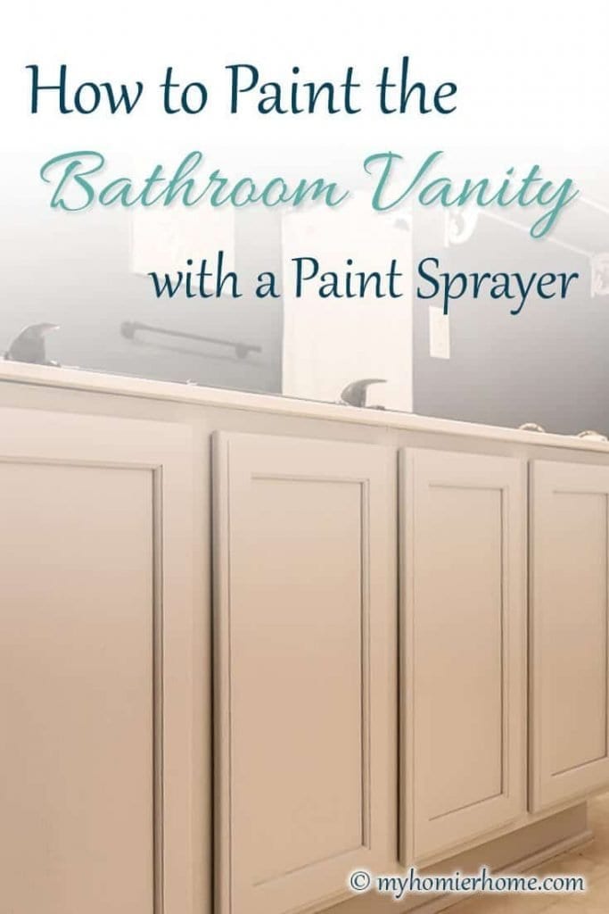 Want to speed up the process of painting your bathroom vanity? Using a paint sprayer saved me so much time and energy that I had to share my tips!