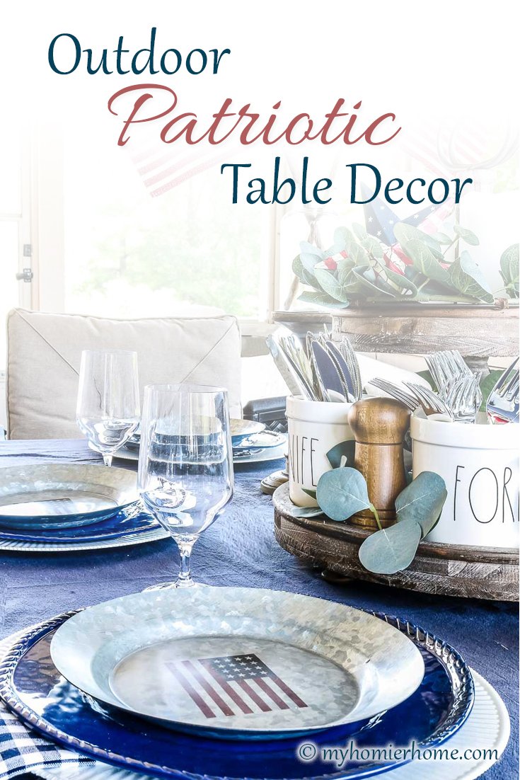 Patriotic Table Decor - Pinterest We love celebrating America, so if you are hosting a party or want some red, white, and blue vibes, check out my patriotic outdoor table decor!