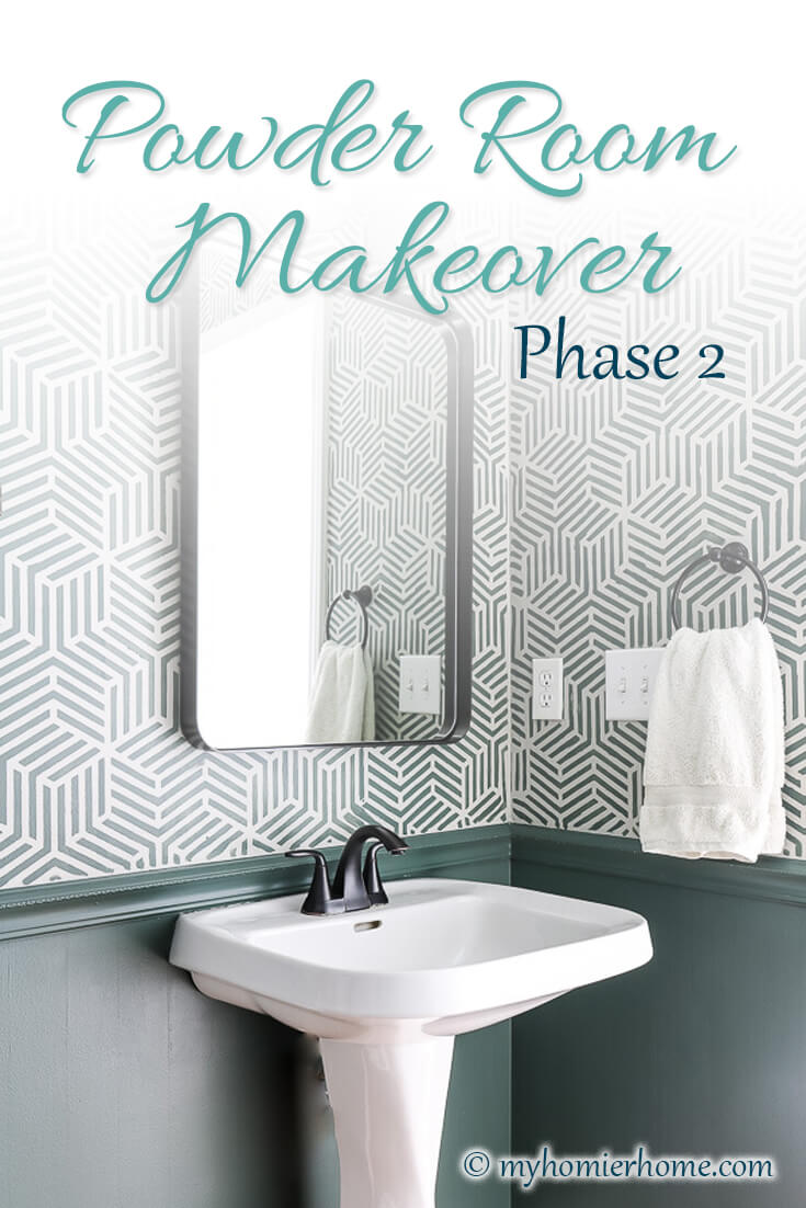 Powder Room Makeover Phase 2 - Pinterest You won't believe the before and after photos of this powder room makeover. Phase 1 was completed for $100 and phase 2 gives the finishing touches!