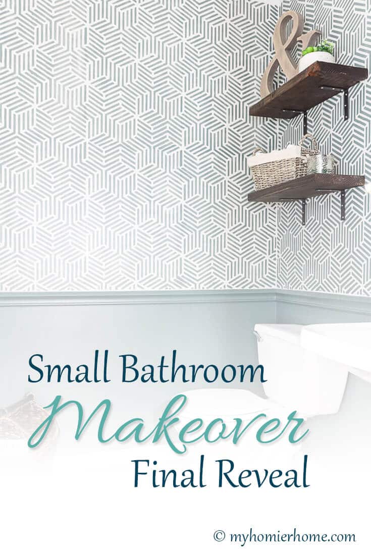 Small Bathroom Makeover Final Reveal - Pinterest Check out how I transformed my 90s small bathroom into a modern masterpiece all for around $100!