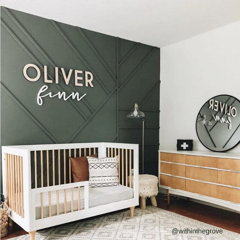 accent wall in baby nursery