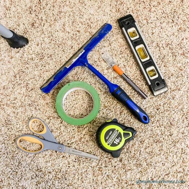 how to hang peel and stick wallpaper (1) Here are all the tools you need to hang your peel and stick wallpaper